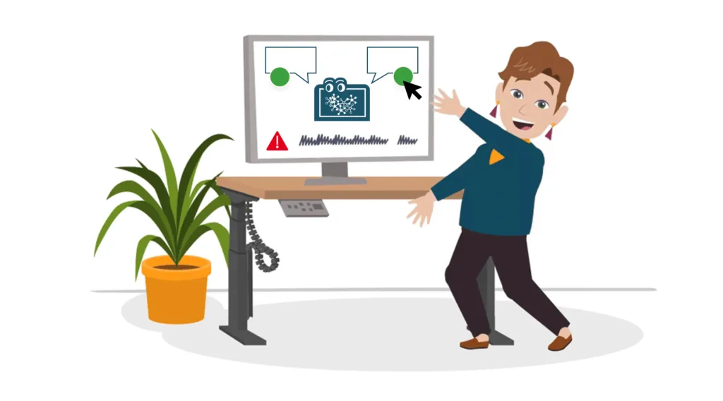 Ein motivierte Kursteilnehmende für den E-Learning Kurs AI im Requirements Engineering.